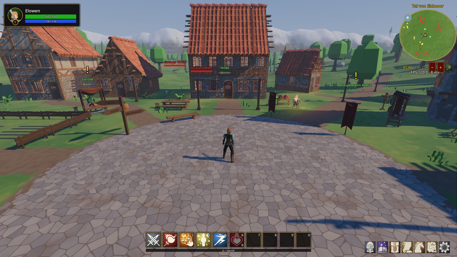 The village square in the morning